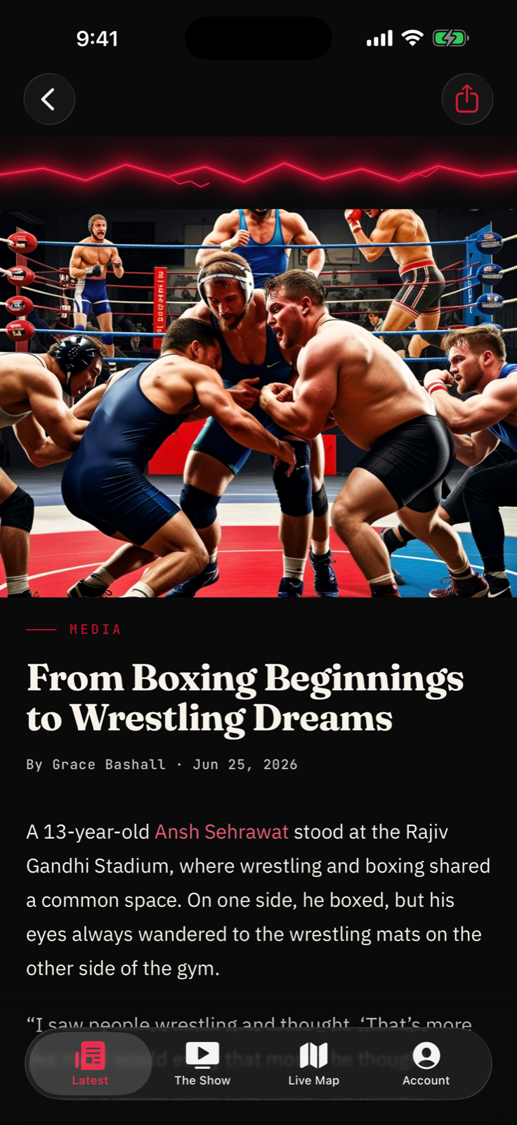 A story open in The Dispatch app